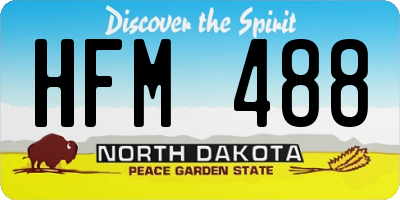 ND license plate HFM488
