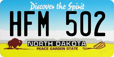 ND license plate HFM502