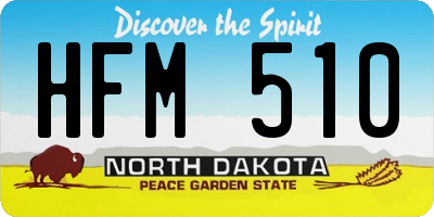 ND license plate HFM510