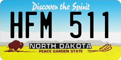 ND license plate HFM511