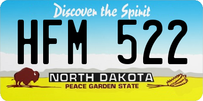 ND license plate HFM522