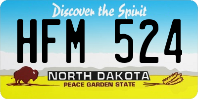 ND license plate HFM524