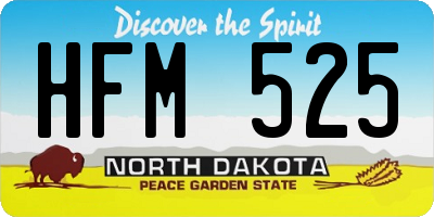 ND license plate HFM525