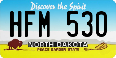 ND license plate HFM530
