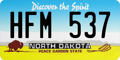 ND license plate HFM537