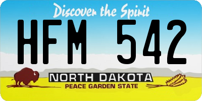 ND license plate HFM542