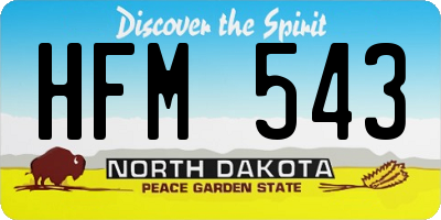 ND license plate HFM543