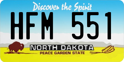ND license plate HFM551
