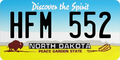 ND license plate HFM552