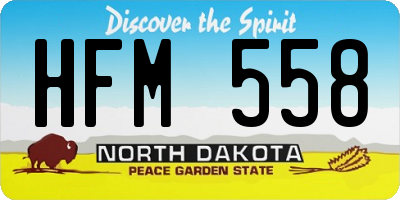 ND license plate HFM558