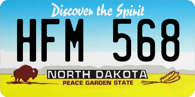ND license plate HFM568