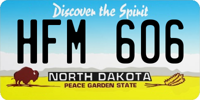 ND license plate HFM606