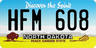 ND license plate HFM608