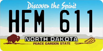 ND license plate HFM611
