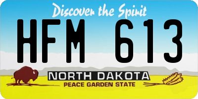 ND license plate HFM613