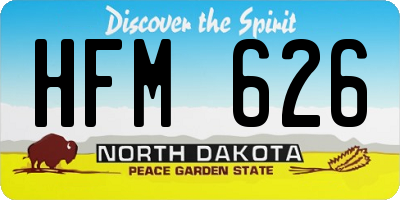 ND license plate HFM626