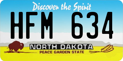 ND license plate HFM634