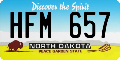 ND license plate HFM657
