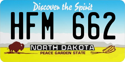 ND license plate HFM662