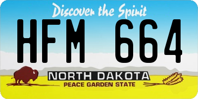 ND license plate HFM664