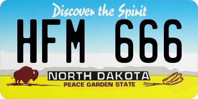 ND license plate HFM666