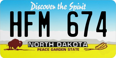 ND license plate HFM674
