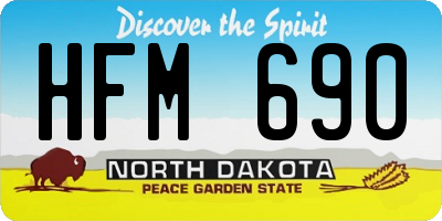 ND license plate HFM690