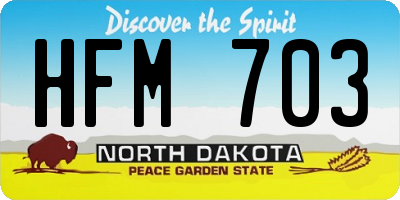 ND license plate HFM703