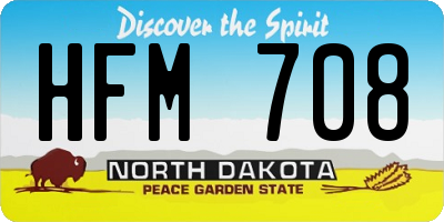 ND license plate HFM708