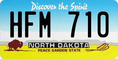 ND license plate HFM710