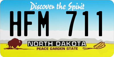 ND license plate HFM711