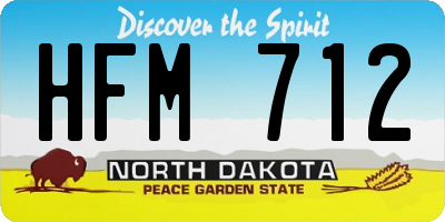 ND license plate HFM712