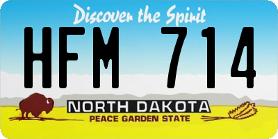ND license plate HFM714