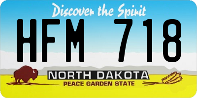 ND license plate HFM718