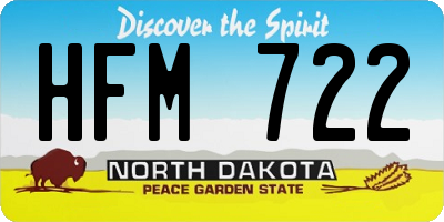 ND license plate HFM722