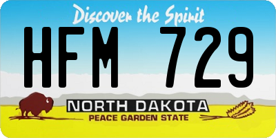 ND license plate HFM729