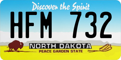 ND license plate HFM732