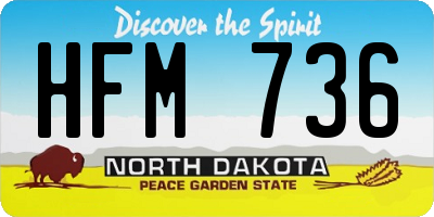 ND license plate HFM736