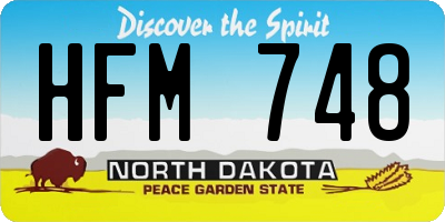 ND license plate HFM748