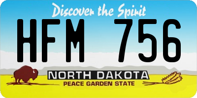 ND license plate HFM756