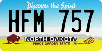 ND license plate HFM757