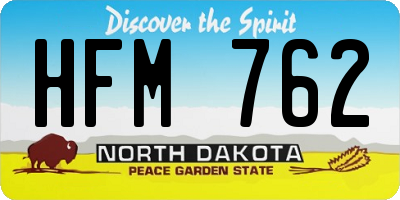 ND license plate HFM762