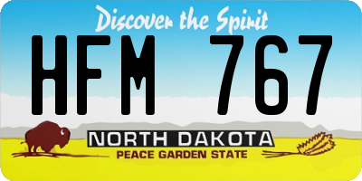 ND license plate HFM767