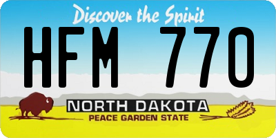 ND license plate HFM770