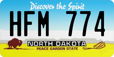 ND license plate HFM774