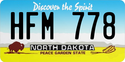 ND license plate HFM778