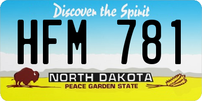ND license plate HFM781