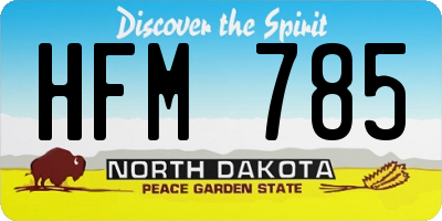 ND license plate HFM785