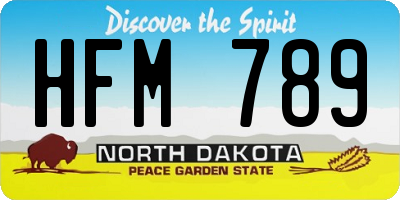 ND license plate HFM789