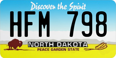ND license plate HFM798